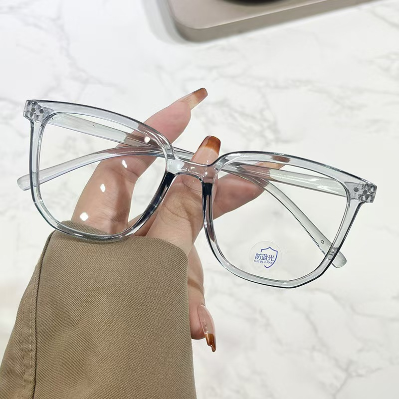 Nouvelles lunettes coréennes vintage noires à monture carrée large pour femmes et hommes, lunettes anti-lumière bleue, lunettes optiques