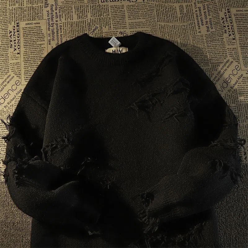 Pulls surdimensionnés en tricot à col rond avec glands, pull à trous, vêtements de style coréen, tendances de la mode, nouveautés, automne et hiver 2024