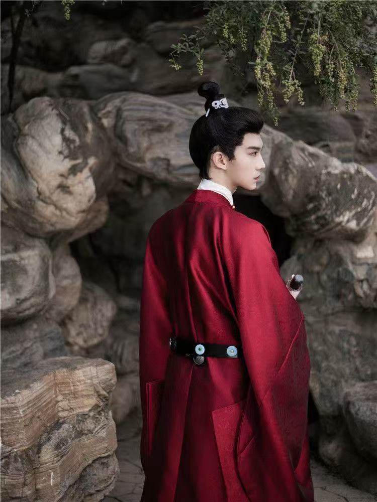 Hanfu – Robe Hanfu originale pour hommes et femmes, col rond de la dynastie Ming, motif ancien foncé, Costume Royal, Costume de scène Cosplay pour événement d'halloween