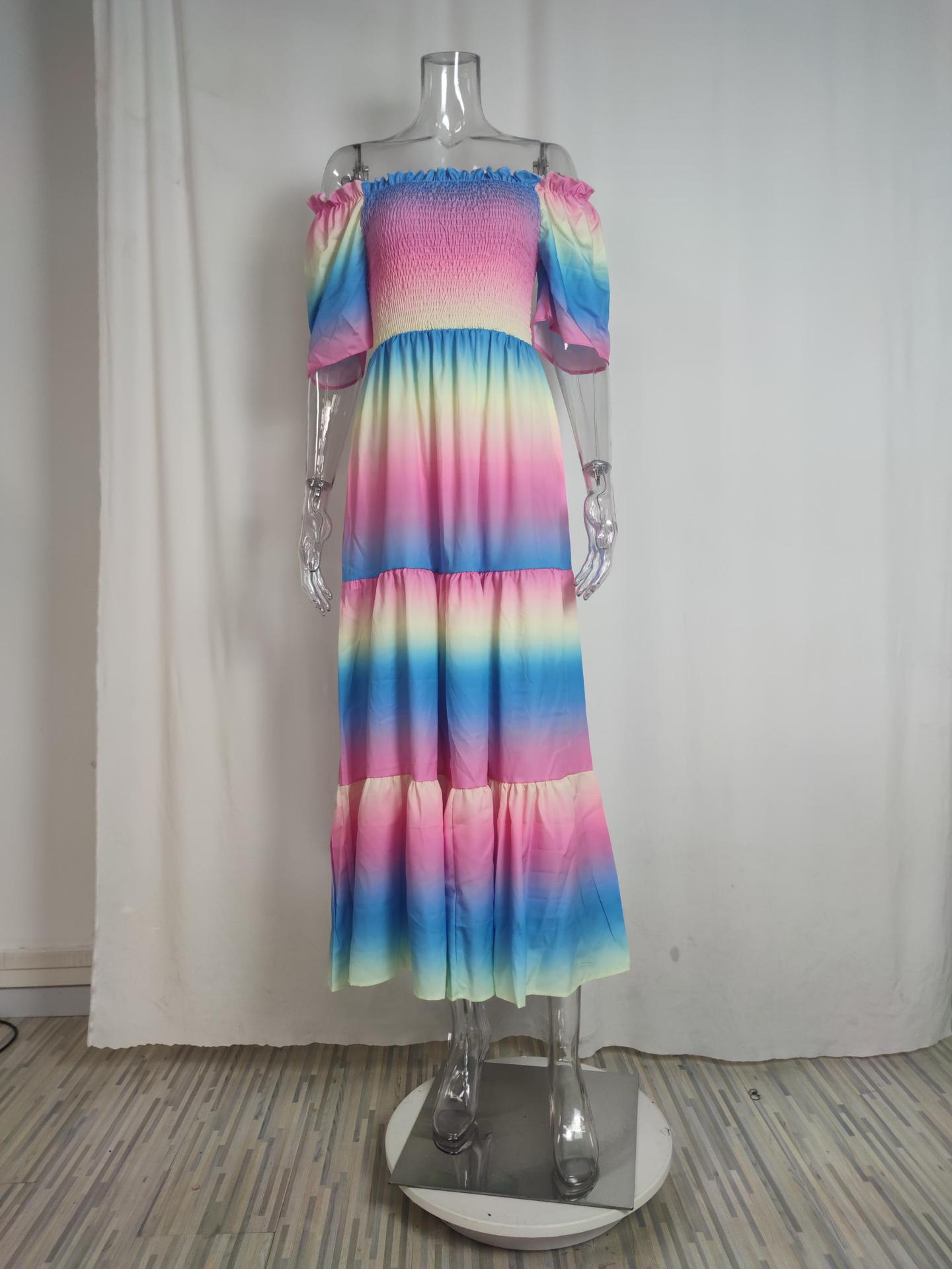 Robe Longue à Fleurs pour Femme, Tenue de Soirée Courte, Élégante, Décontractée, Style Boho, Vacances, Imprimée, Été Arts et lettres français fraîche mode fleur brisée irrégulière