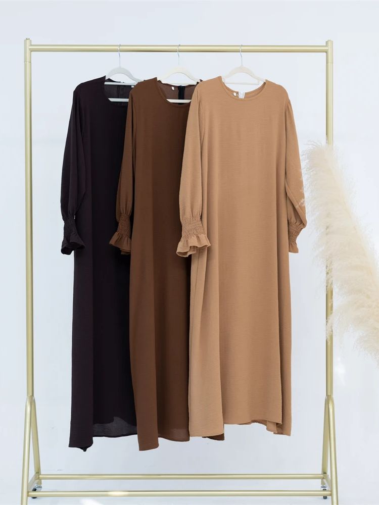 Eid Jersey solide modeste sous Abaya dubaï 2024 Palestine femmes vêtements islamiques caftan musulman robes intérieures Robe Femme Musulmane