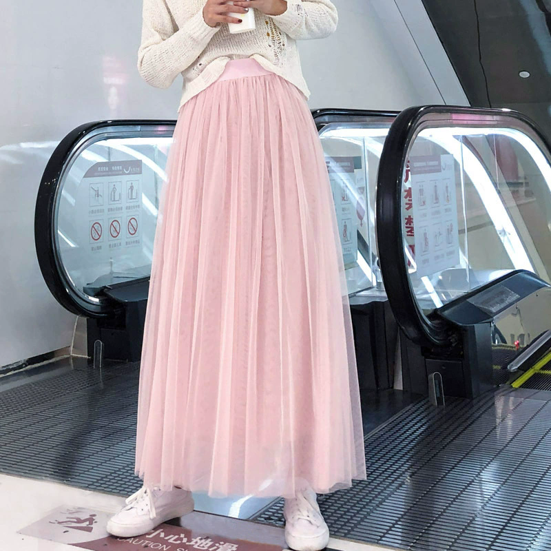 Jupe longue en dentelle et maille pour femme, tendance 2026, jupe midi blanche d'été, jupe trapèze pour femme, taille haute, longueur moyenne, volants, vêtements