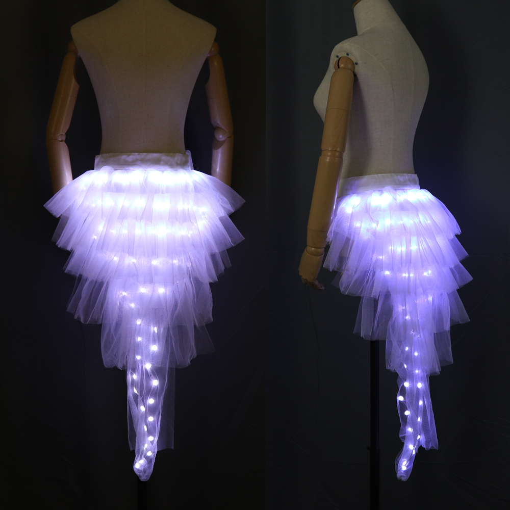 Jupe tutu lumineuse à LED pour femme, couleur unie, costume de danse pour fête, festival, spectacle sur scène