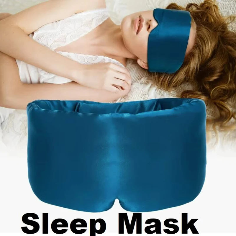 Masque de sommeil en soie doux et sans pression, 100% soie de mûrier pour les yeux et la peau, anti-rides, avec large bande Velcro réglable pour les oreilles