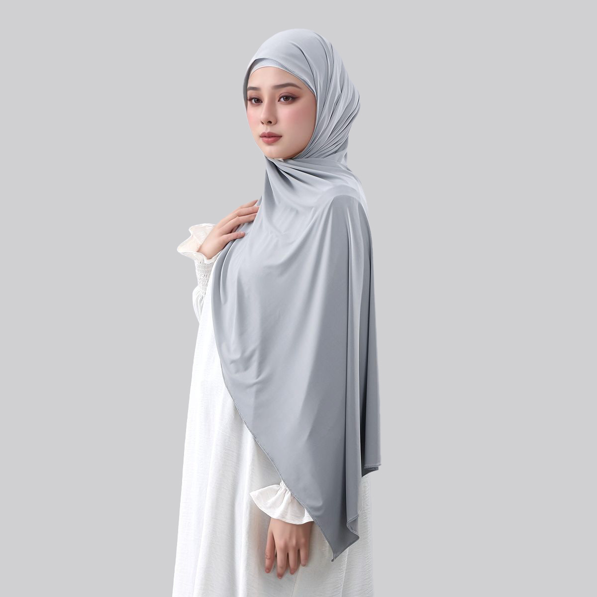 Nouveau Hijab en Jersey Liquide pour Femme, Foulard Scintillant en Soie Imitée, Châle Uni, Bandeau Musulman, Turban 170*60cm