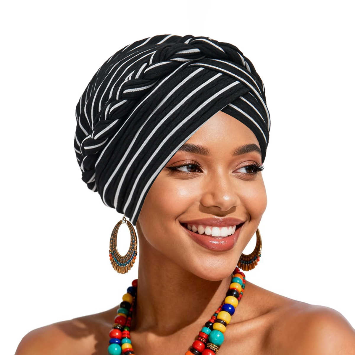 Nouveau Turban Musulman Tressé pour Femme 2026 – Hijab Doux Extensible, Foulard Chimio, Couvre-Chef, Voile Islamique