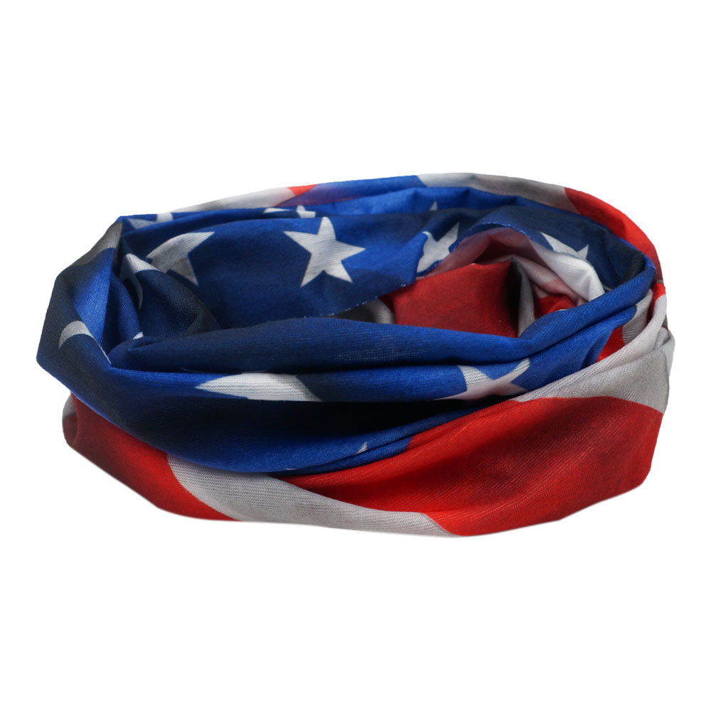 Écharpe de protection solaire à motif drapeau américain, bandeau de randonnée polyvalent, pêche, cyclisme, bouclier facial, équitation américaine, Ski, Bandana