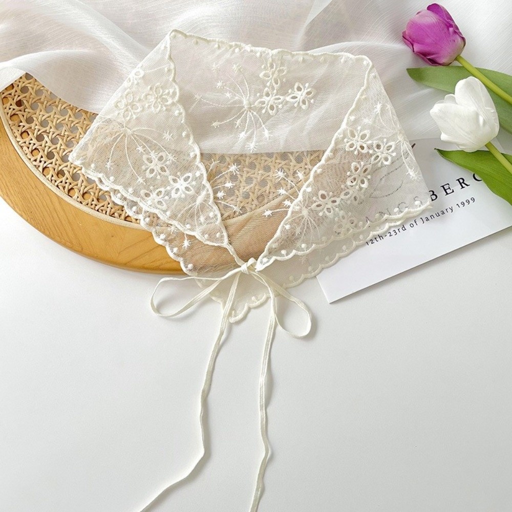 Foulard de tête décontracté vintage en dentelle à fleurs, fin et mignon, style chic bohème, triangle, pour la photographie