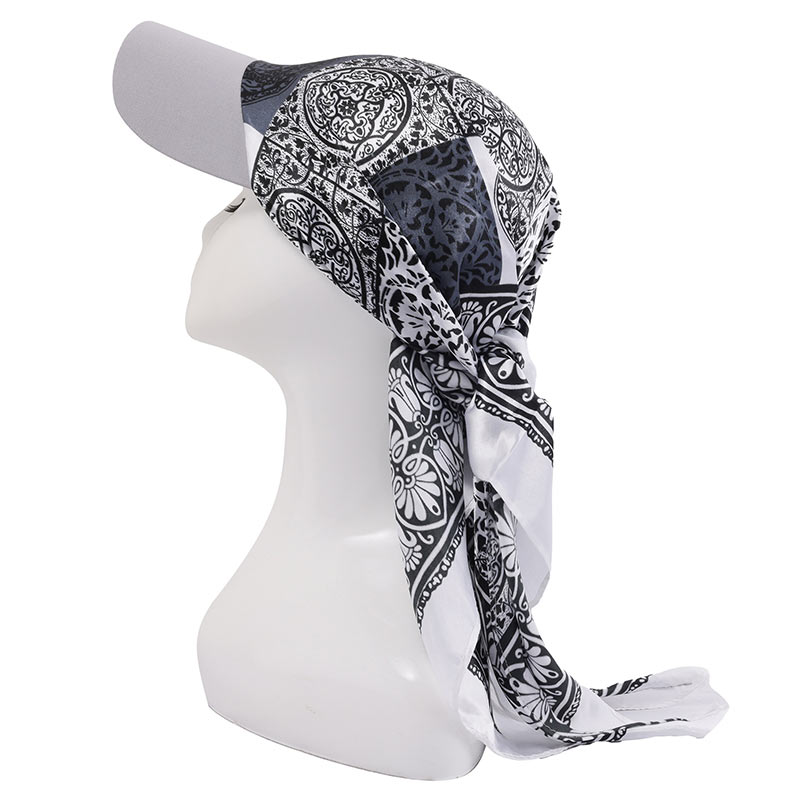 Chapeau carré imprimé tendance pour femme, bonnet bandana en satin avec lien, protection solaire extérieure, visière anti-UV, foulard, accessoire de voyage