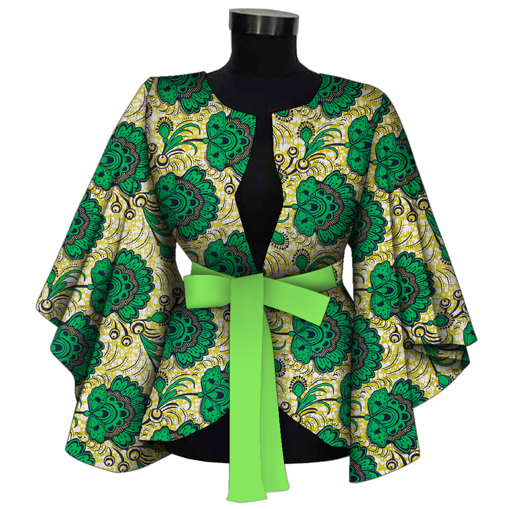 Chemise africaine avec doublure pour femmes, vêtements Dashiki Ankara, manteau Batik avertir, veste d'impression, 100% coton BRW Wy9871, mode