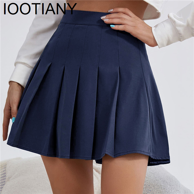 Mini jupe plissée taille haute pour femmes, jupes de tennis sexy, jupe de danse pour filles, jupes décontractées coréennes Kawaii, blanc, noir, 2023