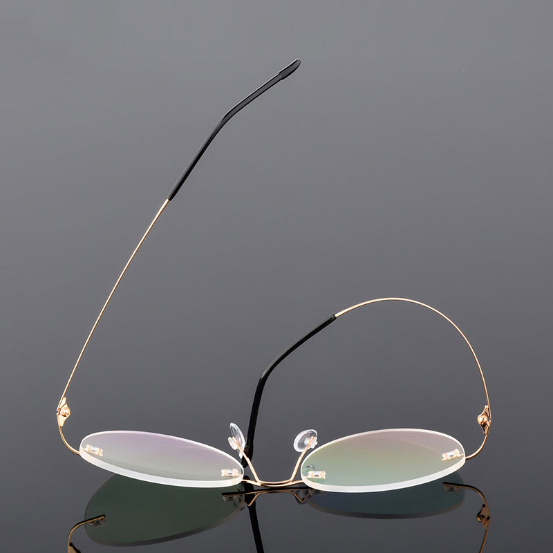 Monture de lunettes ronde sans monture pour hommes et femmes, lunettes de Prescription optique, lunettes