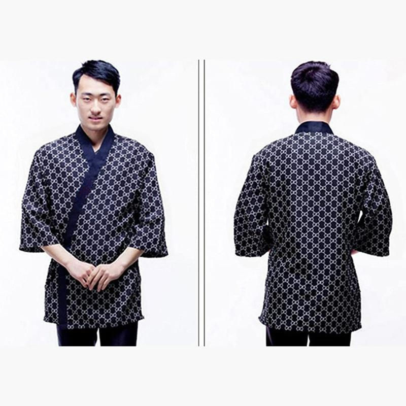 Veste de sushi pour hommes et femmes, uniforme de chef de cuisine japonais, cardigan kimono