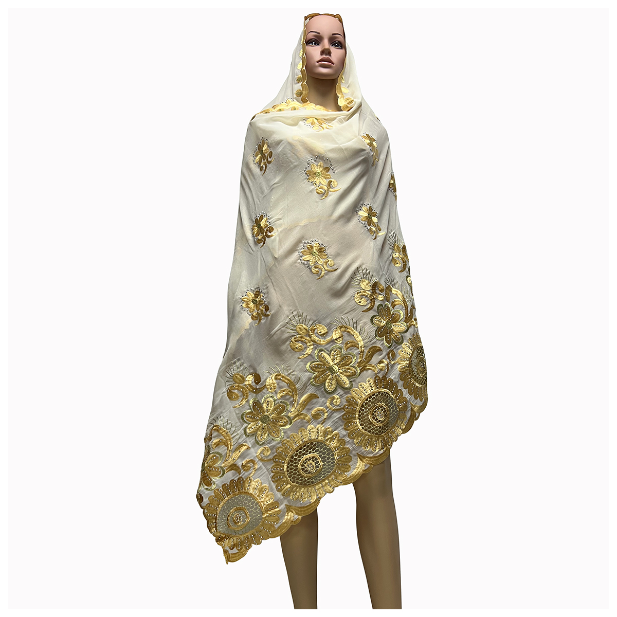 2026 dernières offres spéciales 100% coton grande taille écharpe femmes africaines Hijab écharpe broderie écharpe musulmane pour la prière sur le prix de gros