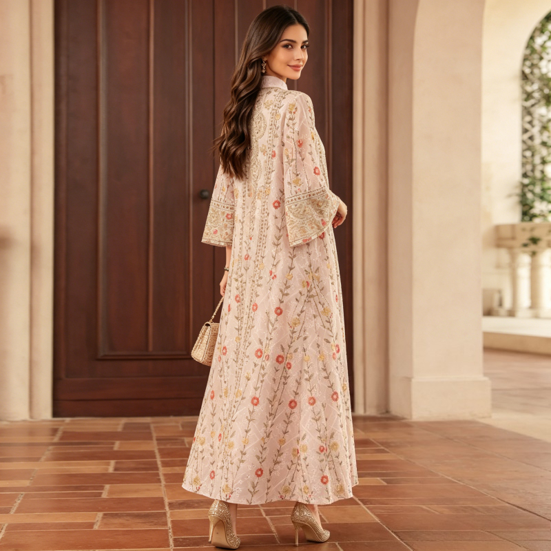 Robe de Soirée Musulmane pour Femme, Abaya, Broderie Jalabiya, Maroc, Caftan, Islam, Éducatif, Arabe, Longue