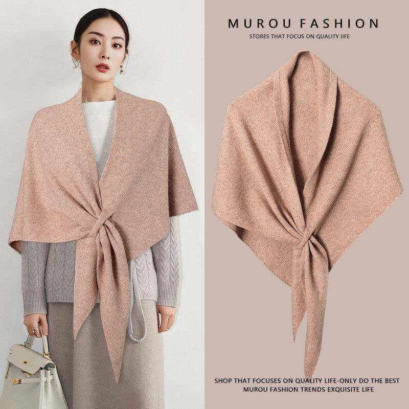 Nouvelle mode Triangle écharpe châle femmes cou enveloppement laine mélangée femme épaissi chaud épaule châle hiver cadeau de haute qualité