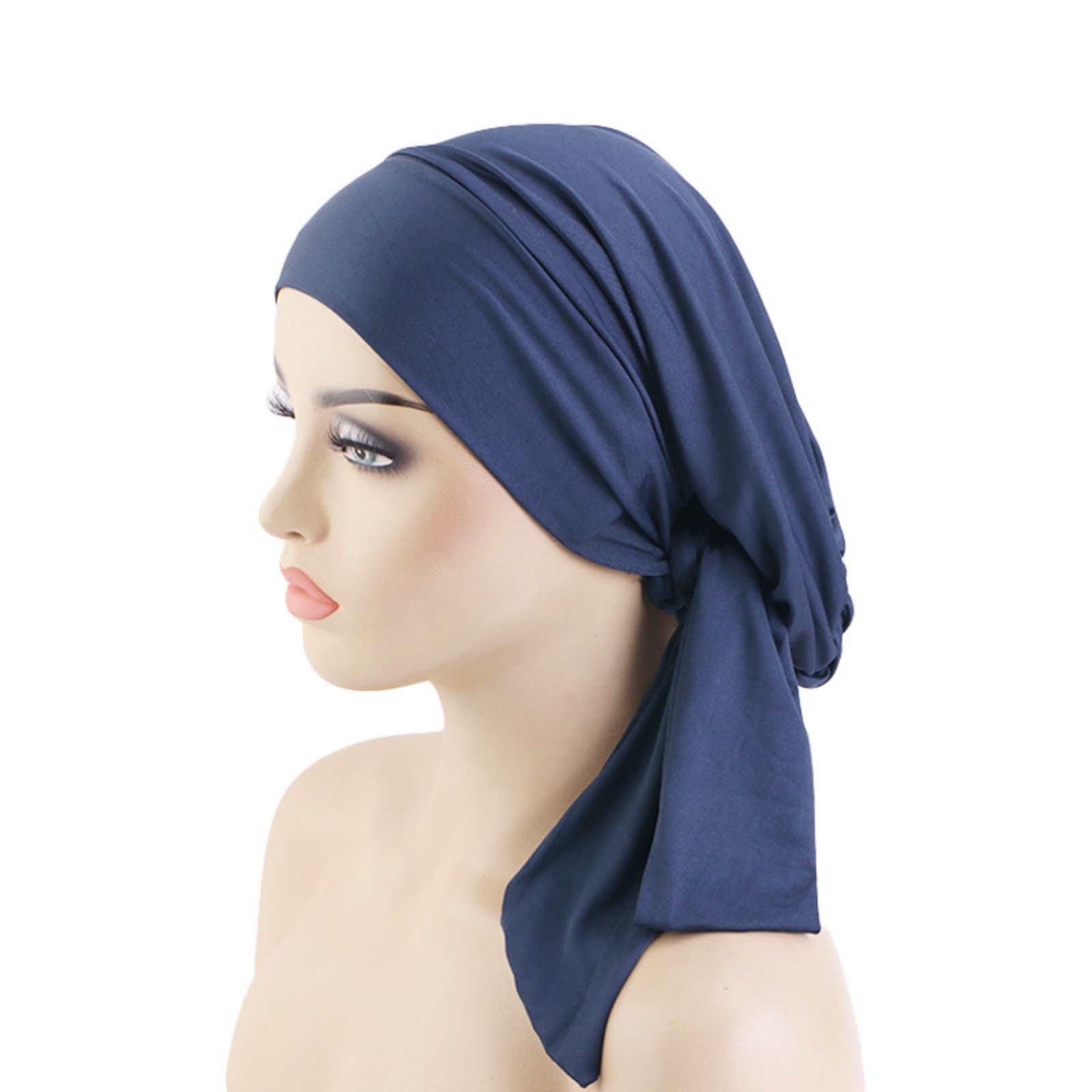 Turban musulman pré-noué, foulard élastique ethnique, chapeau islamique, bonnet tendance pour femme, hijab, turbante