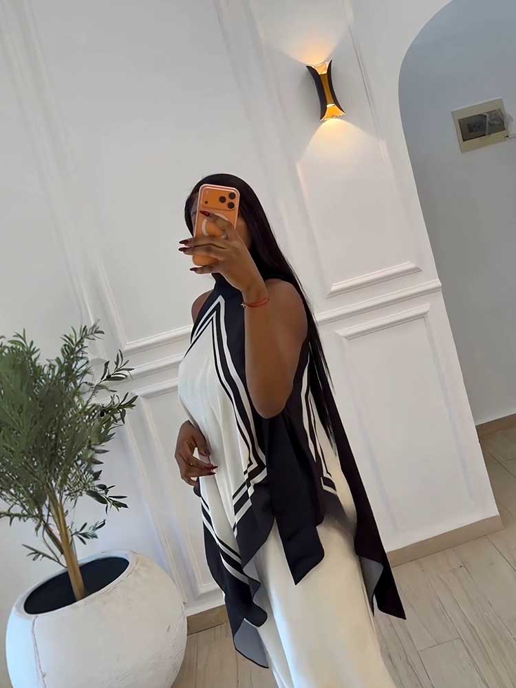 Ensemble pantalon et haut pour femme, streetwear, été, élégant, ensemble deux pièces, haut à bretelles et pantalon long, blanc, tenues décontractées pour femme