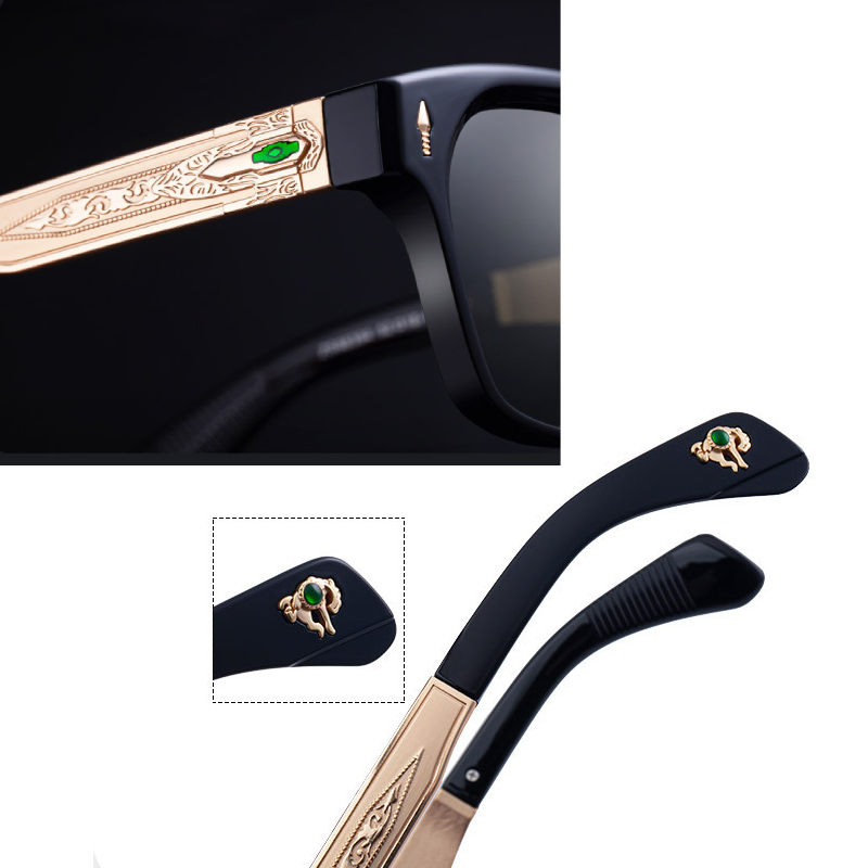Lunettes de soleil carrées surdimensionnées haut de gamme pour hommes, marque de luxe, tendance steampunk, lunettes de soleil vintage UV400, lunettes de soleil d'extérieur pour hommes