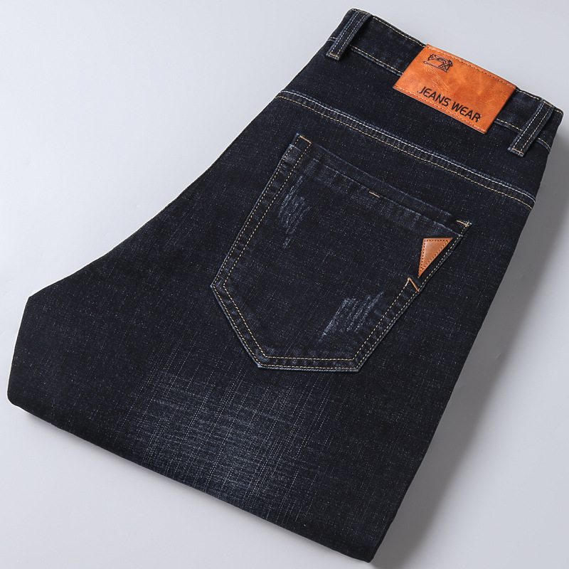 Nouveau 2026 Jean pour Homme, Style Classique Business et Décontracté, Coupe Slim Extensible, Pantalon en Denim de Marque, Noir Bleu Me