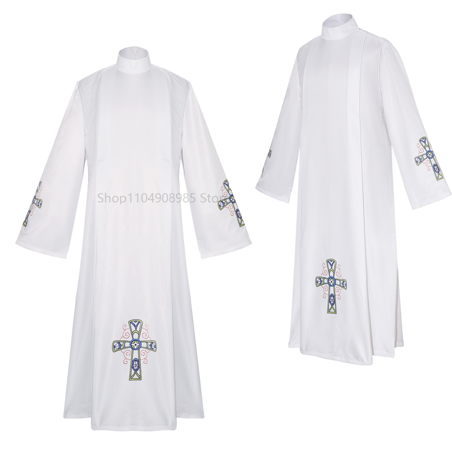 Robes de clergé, ustensiles d'église catholique, Robe de prêtre, Robe d'église blanche, Costume, fournitures d'étiquette religieuse chrétienne