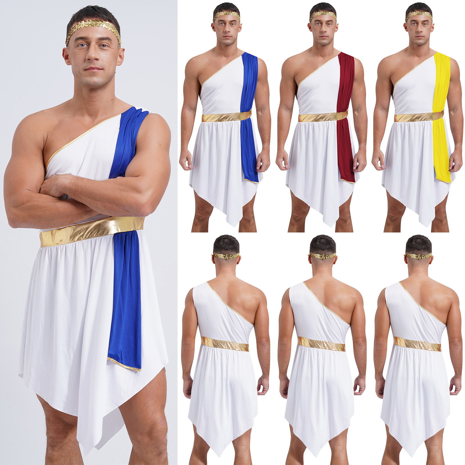 Costume de Cosplay de Dieu Romain Grec des Prairies pour Homme, Tenue d'Halloween, M. Toga, dérivPrince, Jeu en plis, Robe avec Bande de Sauna