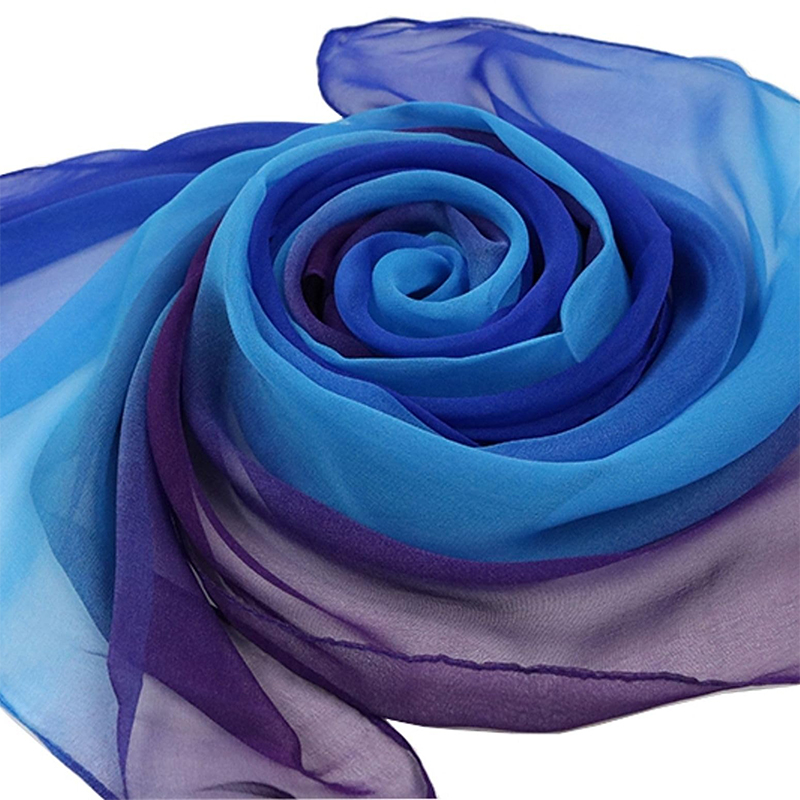 50*160CM mode femmes en mousseline de soie dégradé écharpe châle de luxe élégant dame polyvalent Protection solaire décorer foulards foulard