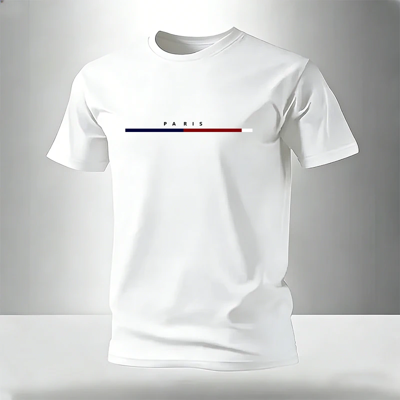 Ensemble homme T-shirt et pantalon de survêtement imprimé Paris, tenue décontractée d'été à manches courtes pour la maison et l'extérieur, tailles S-3XL