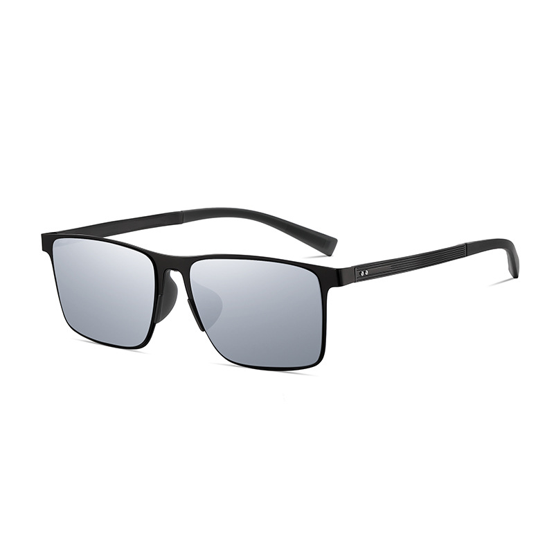 Lunettes de soleil polarisées carrées classiques pour hommes, verres en nylon HD, réduisent l'éblouissement, lunettes décontractées pour la conduite et les voyages