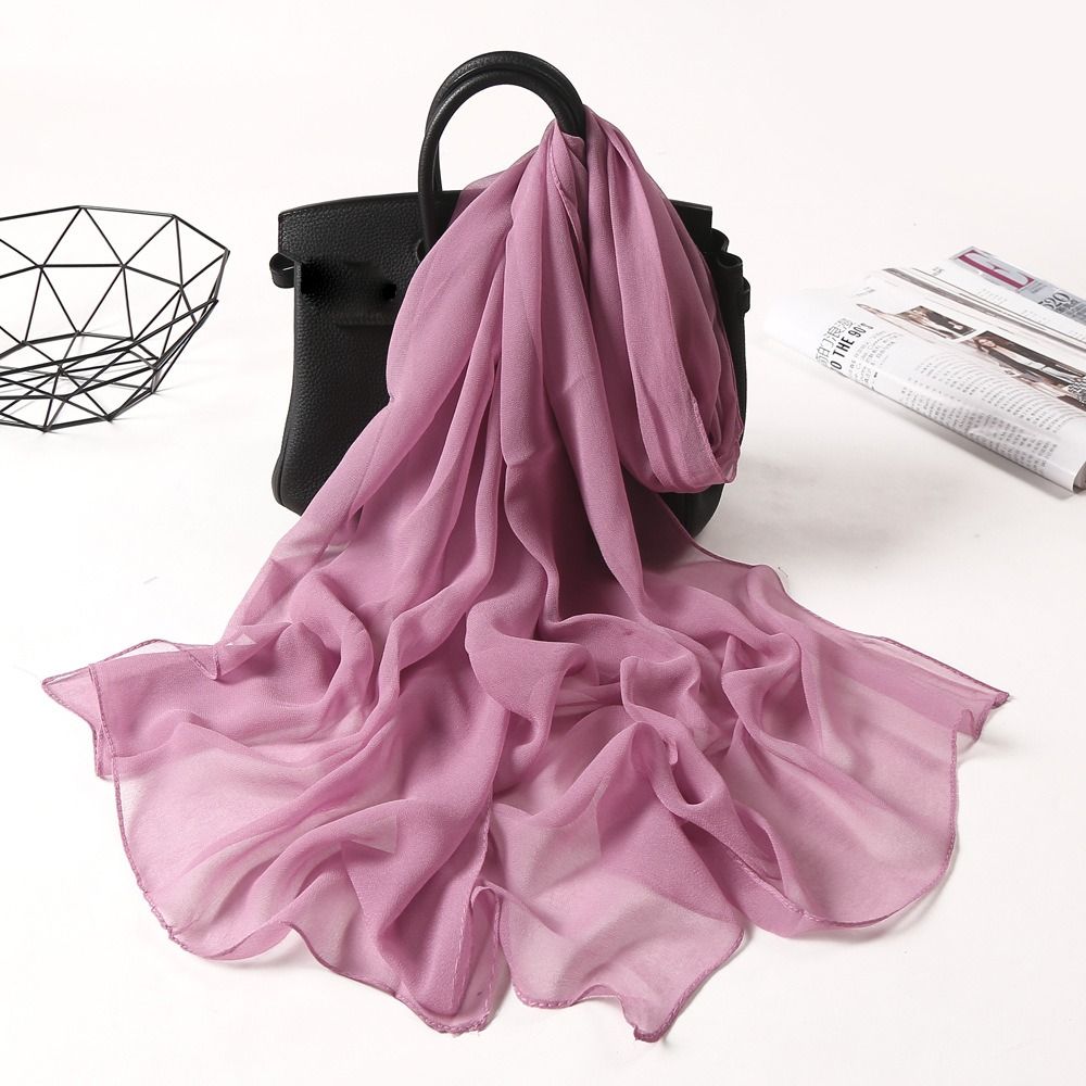 Élégant foulard en mousseline pour femme, châles et étoles longs, fins et doux, respirants, couleur unie, protection solaire plage, hijab
