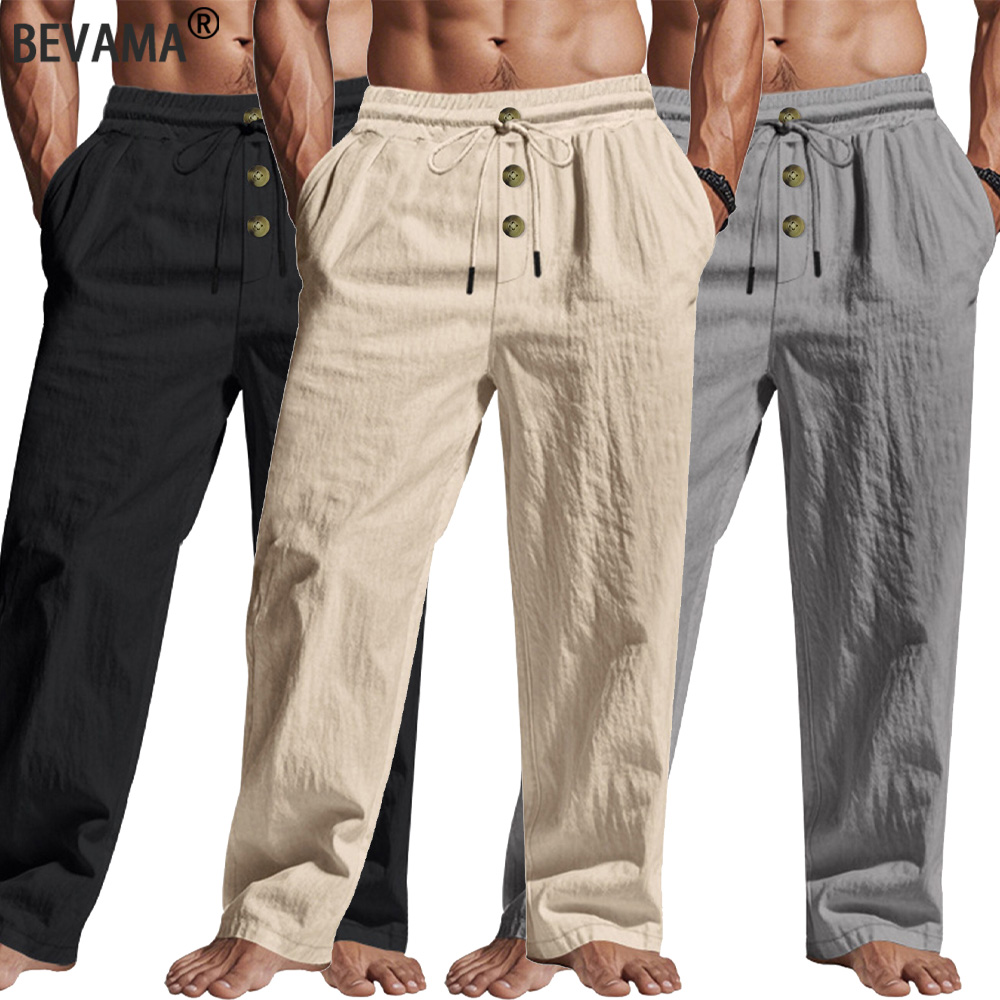 Pantalons décontractés pour hommes, pantalons d'été respirants, couleur unie, pantalons de survêtement de haute qualité, pantalons de sport de plage hawaïens, de Jogging
