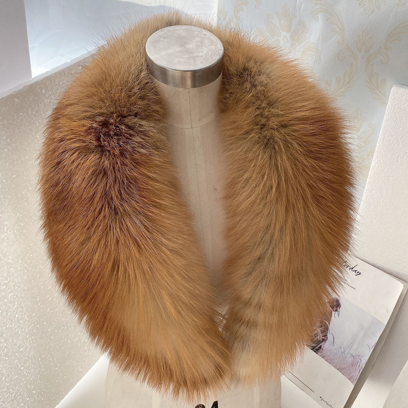 Écharpe à col en fourrure de renard rouge pour femme, col en fourrure épaissie, écharpes en fourrure noire, cou en fourrure de renard argenté, garder au chaud en hiver