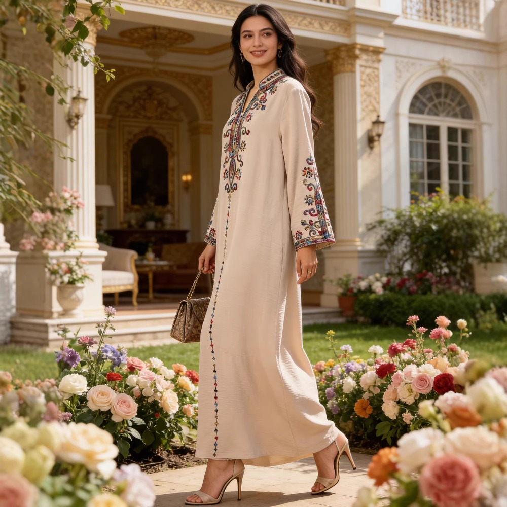 Abaya musulman pour femmes robes de soirée broderie longue Robe Eid Ramadan dubaï Abayas caftan arabe Jalabiya modeste robes maroc