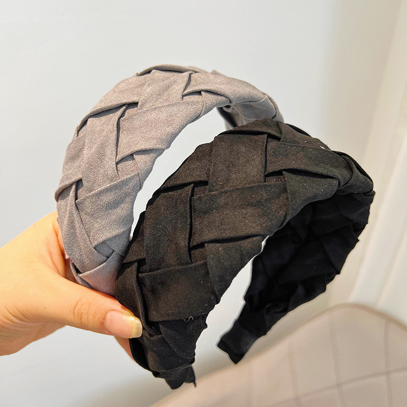 Large bande de sauna en toile pour femme, accessoires pour cheveux tissés croisés, fait à la main, en coton organique