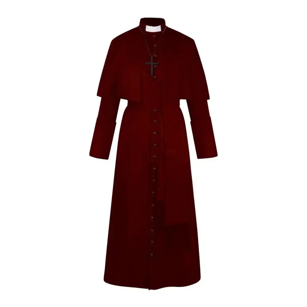 Robe Médiévale Rétro Quatre Couleurs, Tenue Complète de Cosplay, Costume de Prêtre et de Présenteuse pour Adultes, Idéal pour Halloween, Carnaval et Jeux de Rôle
