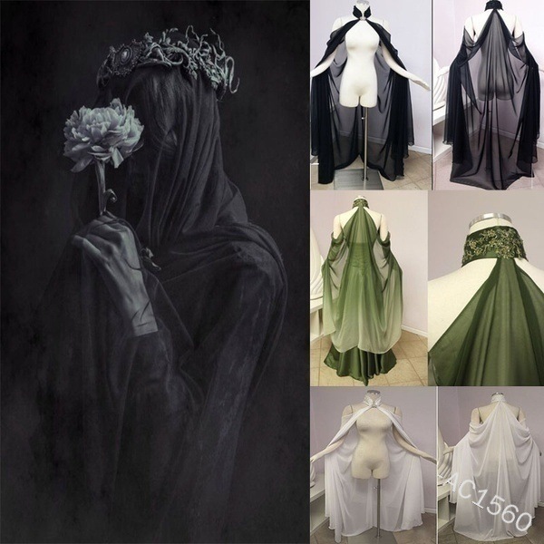 Cape médiévale unisexe manteau à capuche manteau Wicca Robe Cape médiévale châle Halloween fête sorcière magicien Cosplay Costumes femmes