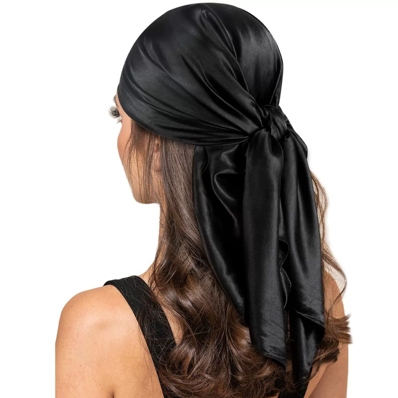 Foulard en soie 90x90cm pour femme, accessoires de mode quatre saisons, hijab, bandana, foulard pour cheveux