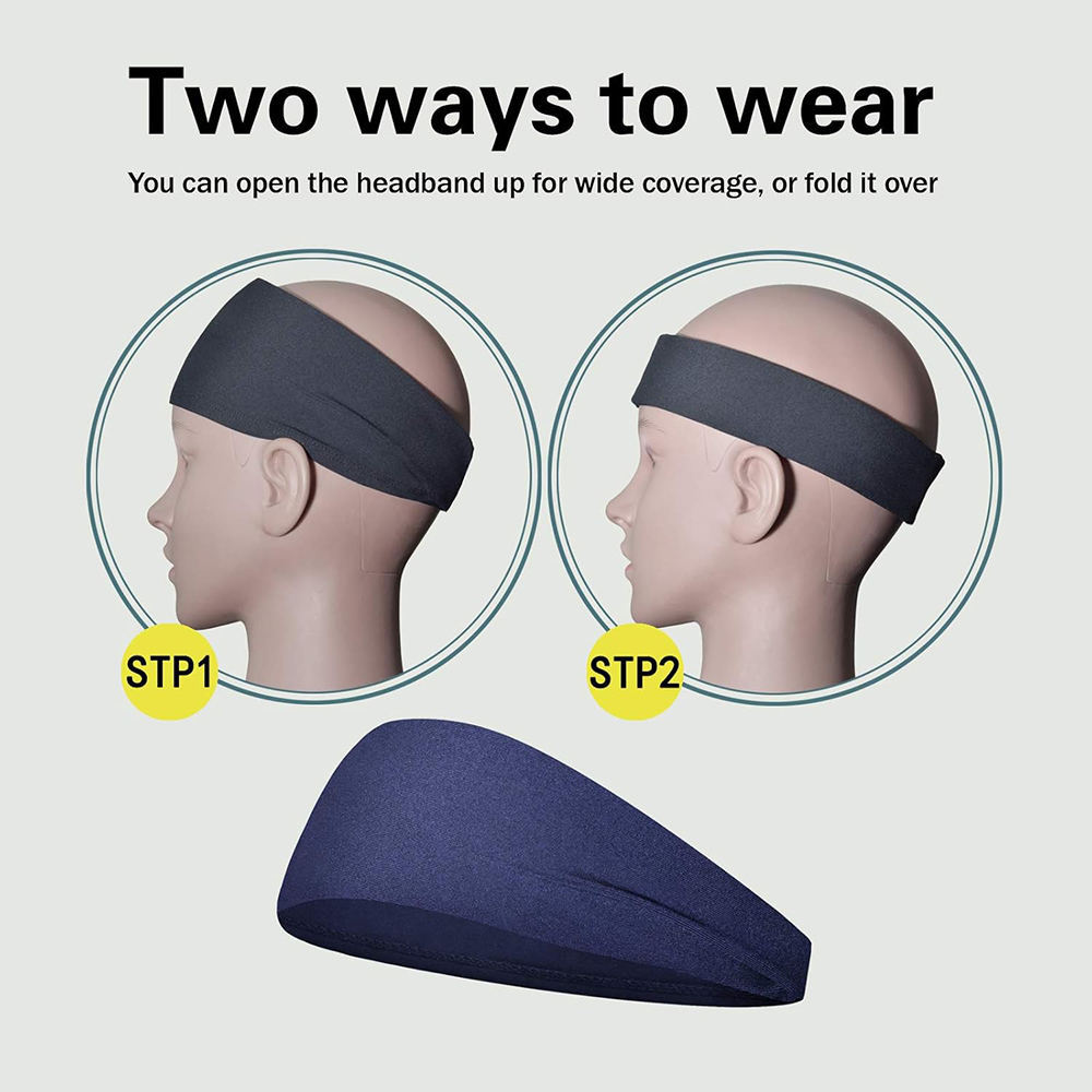 Bandeaux de sport pour hommes, bandeau d'entraînement évacuant l'humidité, bandeaux anti-transpiration pour la course, le cyclisme, le Football, le Yoga