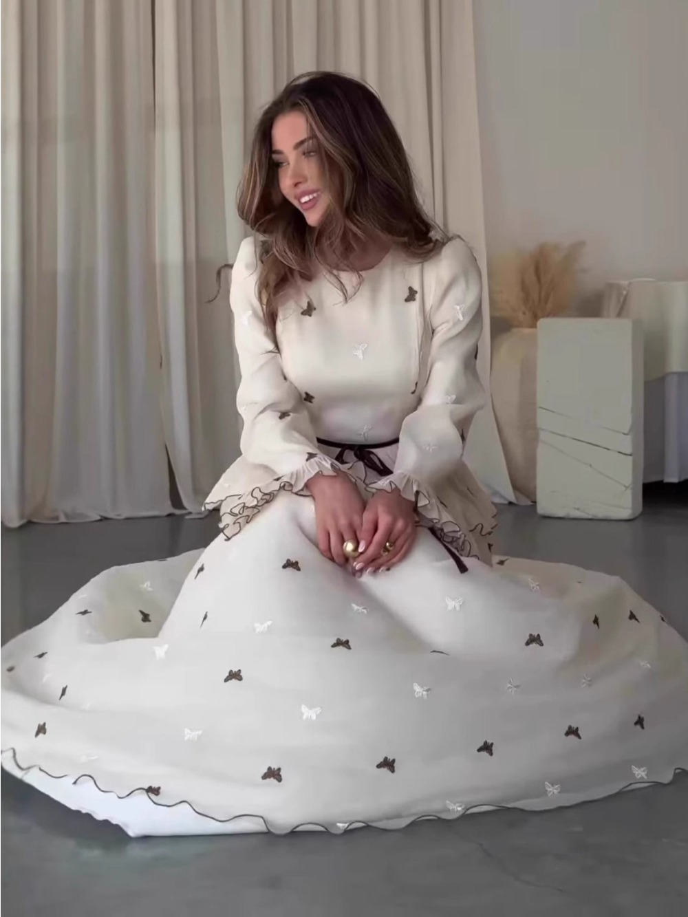 Eid femmes Robe musulmane Abaya imprimer à lacets pansement dubaï robes Largos robes longues Robe arabe fête Caftan Jalabiya Ramadan