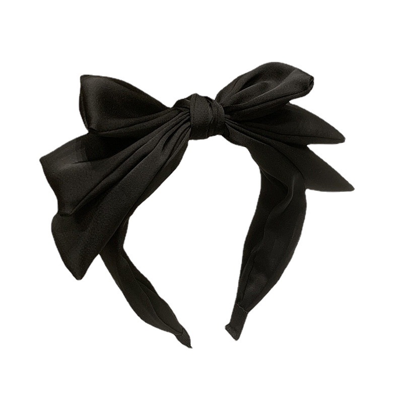 Serre-têtes larges en satin avec nœud pour femme, accessoires de coiffure pour fêtes et shopping