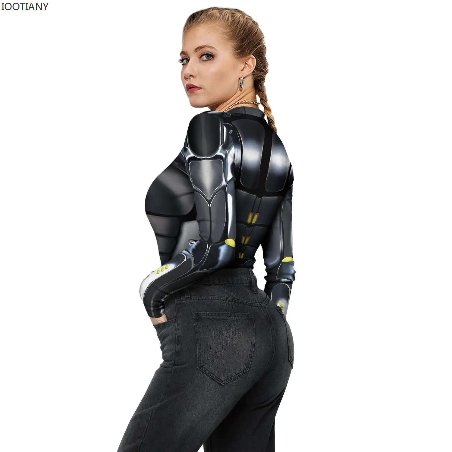 IOOTIANY Costume de carnaval Style Punk combinaisons Burning Man tenue de Festival femmes Robot body femme une pièce Costume