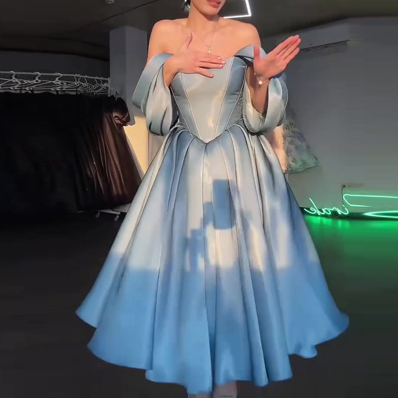 Robe de soirée élégante en satin à épaules dénudées pour femme, taille haute, sexy, sans bretelles, dos nu, coupe ajustée, couleur unie