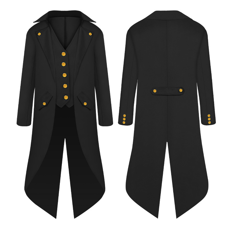 Enfant garçon Costume victorien médiéval smoking Gentlema Tailcoat gothique Steampunk Trench Coat redingote tenue pardessus uniforme pour garçon