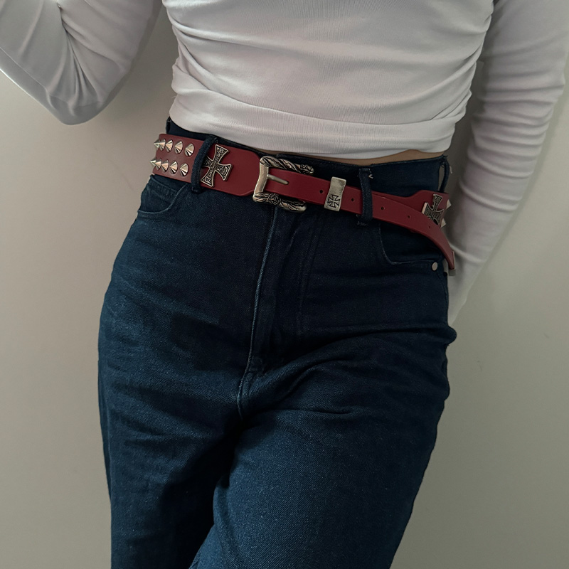 Ceinture en jean croisée unisexe, accessoire gothique pour femme, Punk Y2k, ceintures de styliste pour femmes, Hip hop, grande taille, rivets noirs pour hommes