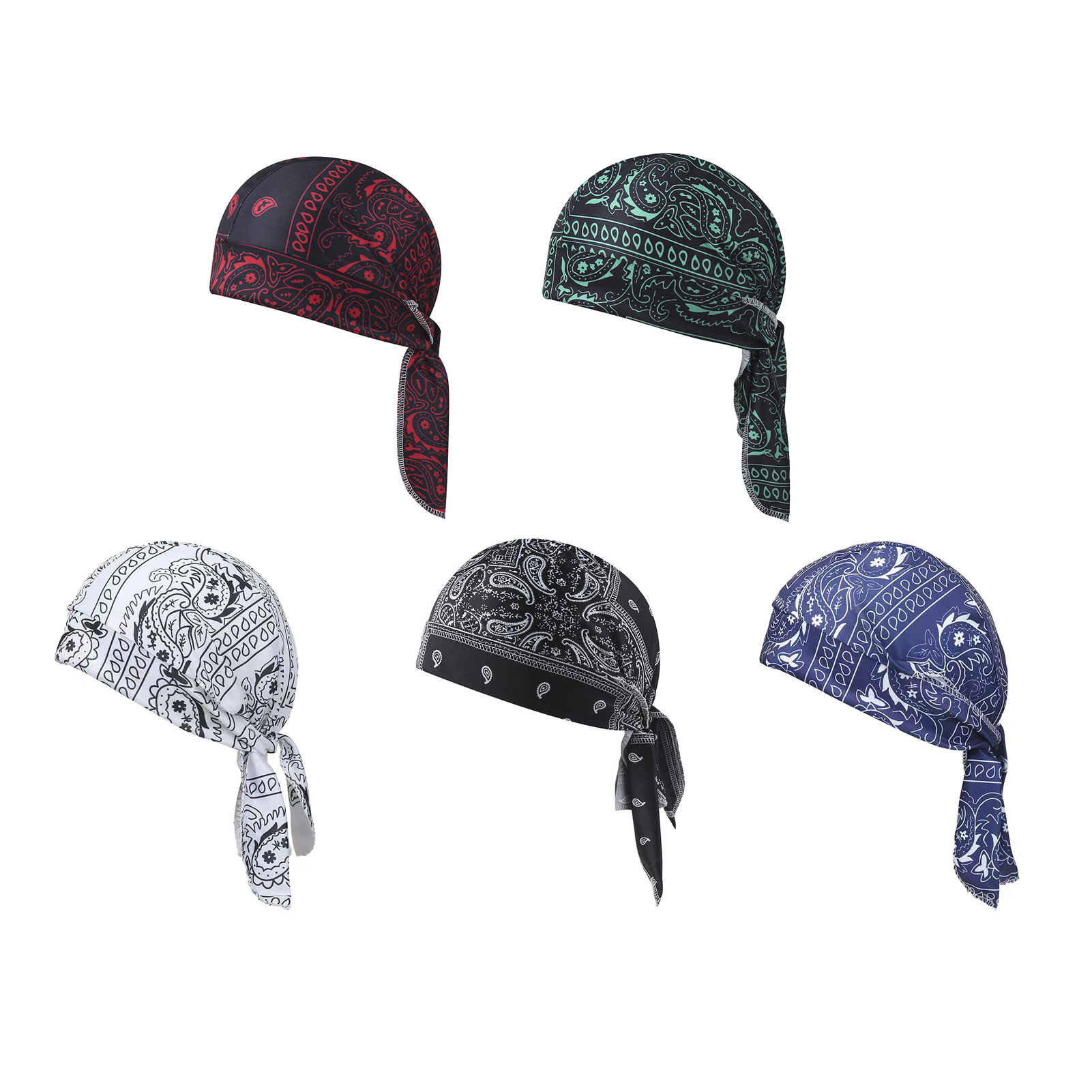Casquette Bandana Hip-Hop Paisley Rafraîchissante avec Imprimé Numérique et Liens Ajustables – Idéale pour l'Été, les Danseuses de Rue et les Compétitions