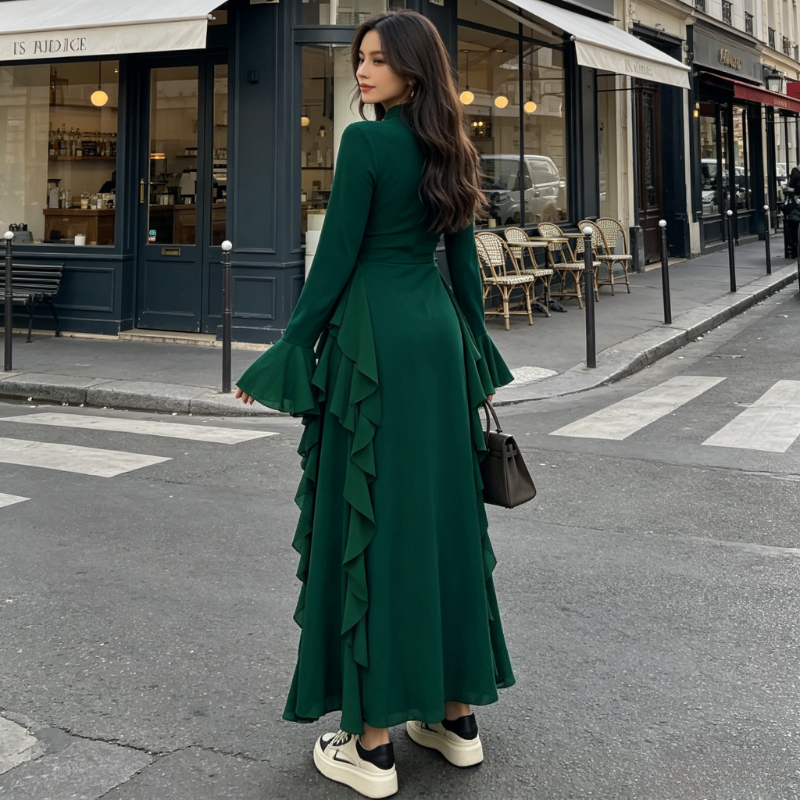 Robes de soirée pour femmes, Abaya musulmane Eid, Jalabiya à volants, Vestidos Ramadan, Robe longue à manches évasées, Caftan Maroc Dubaï, Été 2026