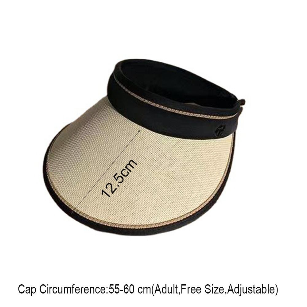 Chapeau de soleil d'été pour femmes et filles, portable, pliable, à large bord, protection UV, en paille, visière ouverte, idéal pour la plage