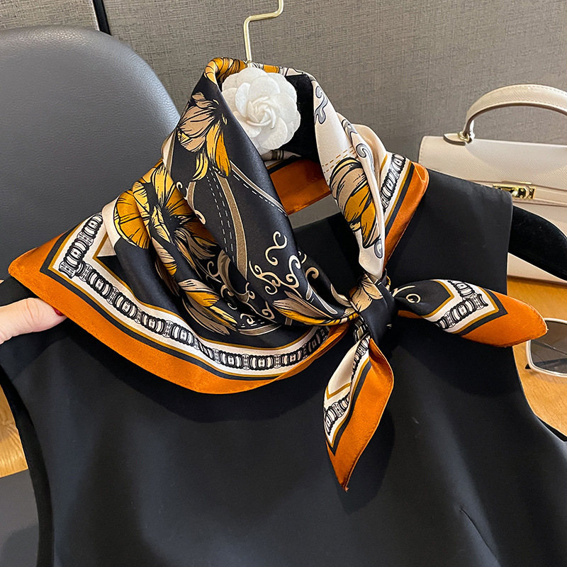 Marque de Luxe 2027 Écharpe 100% Soie Bandana Femme Foulards Carrés Élégants Bandeau de Mode Hijab Châles Foulard Bandeau