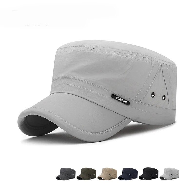 Nouveaux chapeaux pour hommes pour l'été, casquettes plates respirantes à séchage rapide, printemps et été, chapeaux pare-soleil, casquettes légères et respirantes