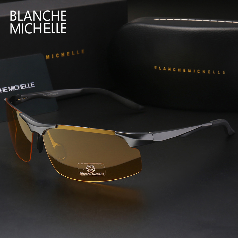 Lunettes de soleil polarisées en aluminium et magnésium pour hommes, pour sport, conduite, Vision nocturne, pêche, UV400, sans monture, 2024